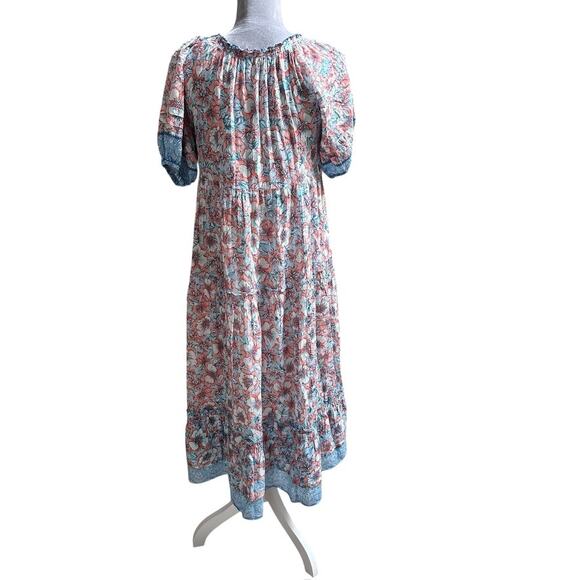 Poupette St Barth Pastel Floral Feminine Maxi Dress Boho Cottagecore, Small - Picture 3 of 6